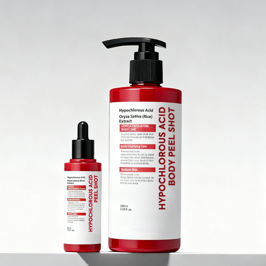 Hypochlorous Glow Duo – Gentle Exfoliation that Brightens & Clears Texture (Face + Body)