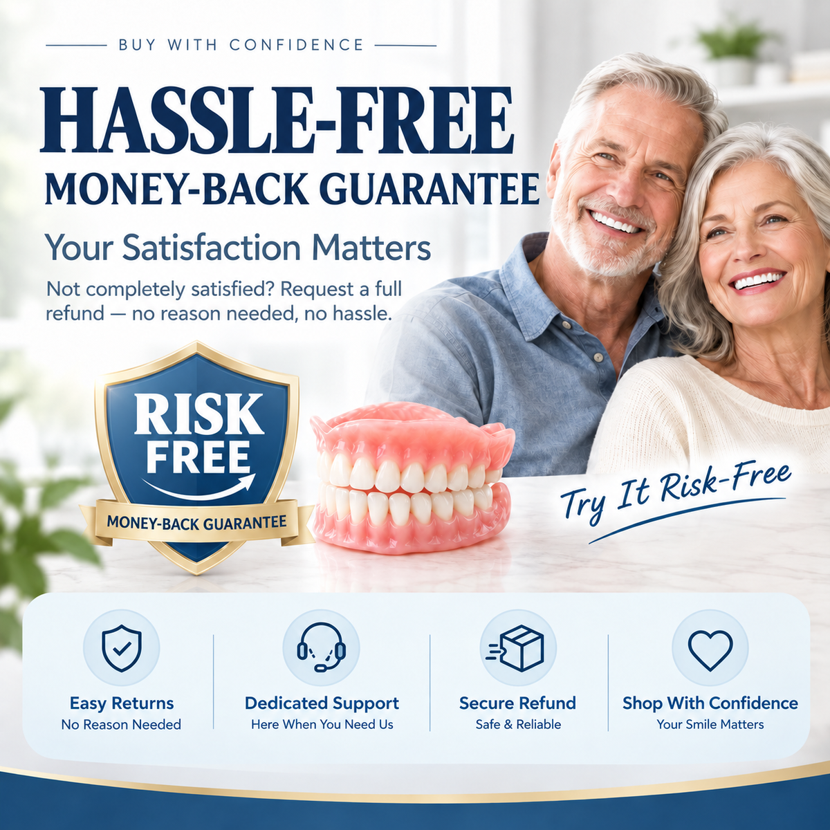 Smilehaven Premium Denture Money Back Guarantee