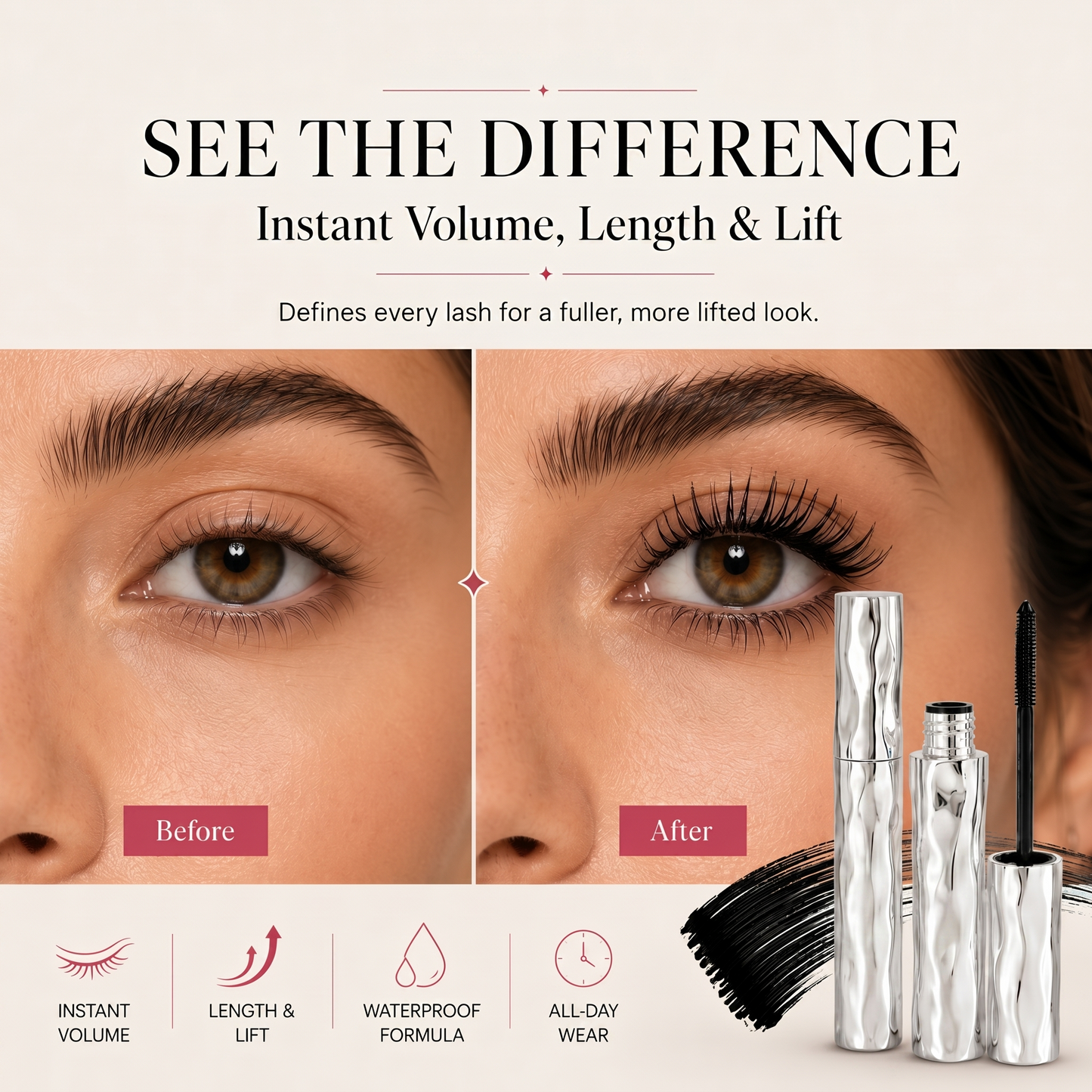 LAST DAY - BUY 1 GET 1 FREE💜Waterproof Curling & Lengthening Mascara