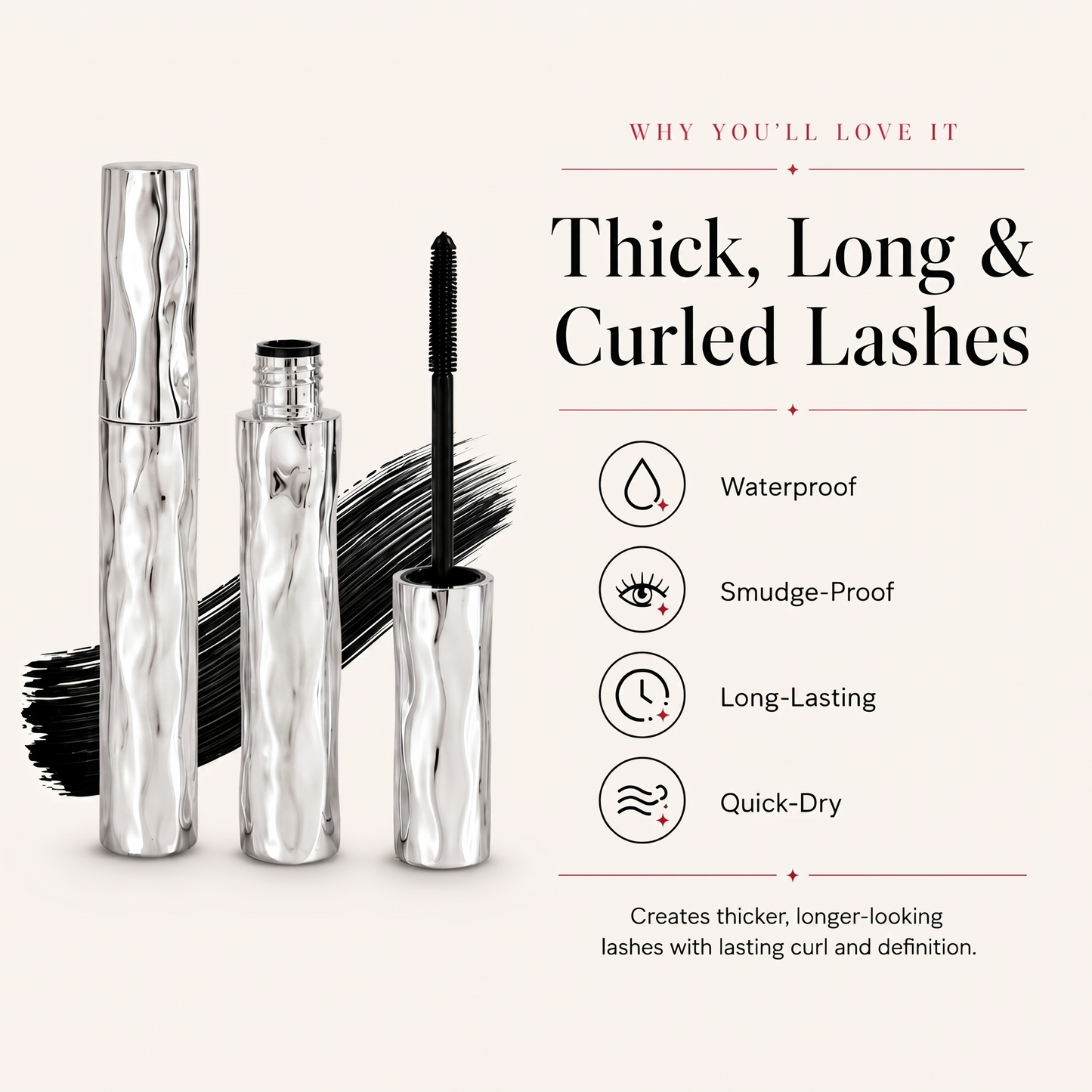 LAST DAY - BUY 1 GET 1 FREE💜Waterproof Curling & Lengthening Mascara